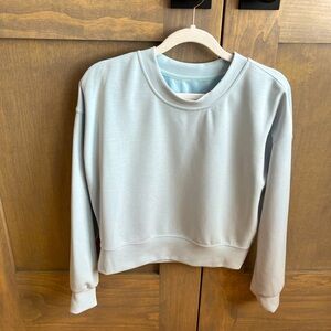 lululemon Sofstreme Perfectly Oversized Cropped Crew Powder Blue size 0